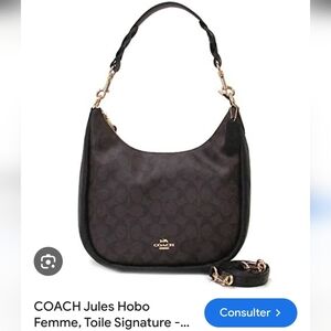 Coach Signature Jules Hobo Bag - Dark Brown Like New